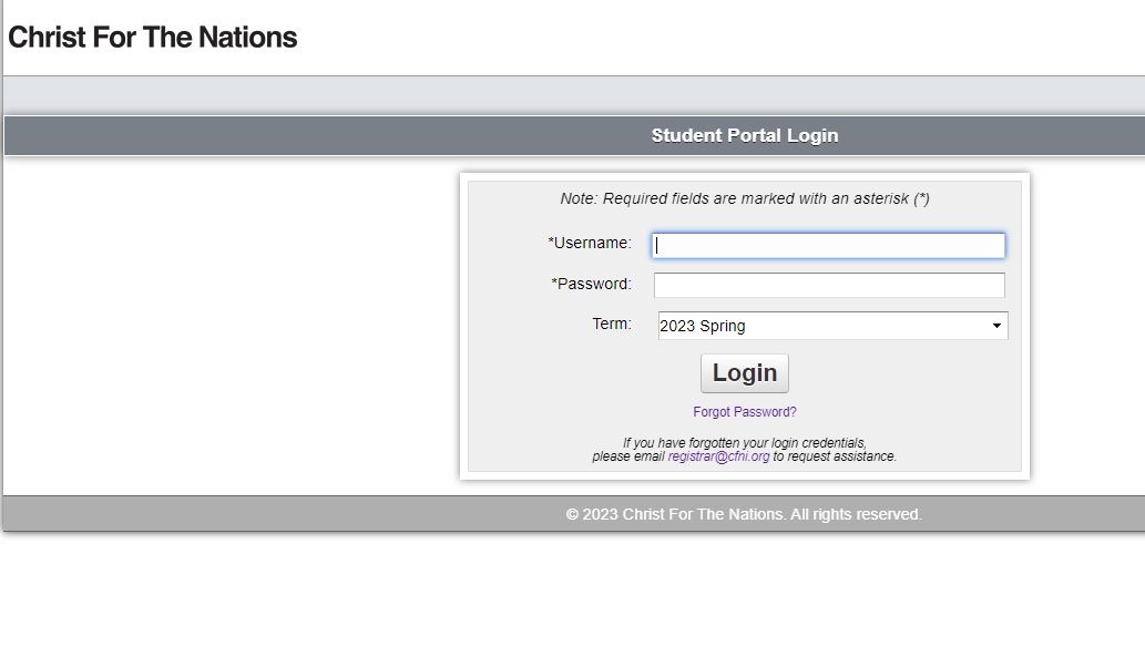 CFNI Student Portal