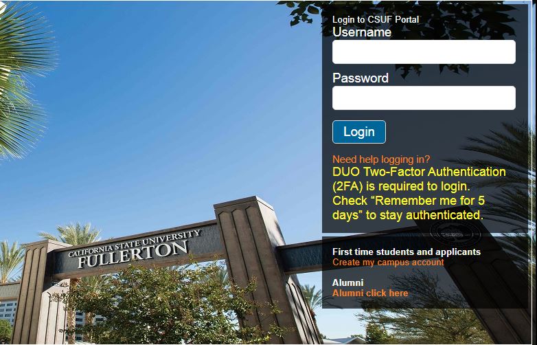 CSUF Student Portal Login 2023 | www.my.fullerton.edu