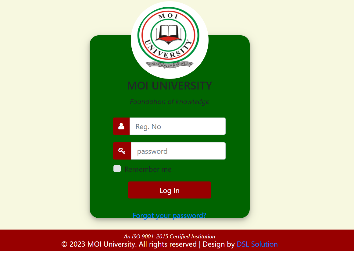 How to Login to the Moi university student portal