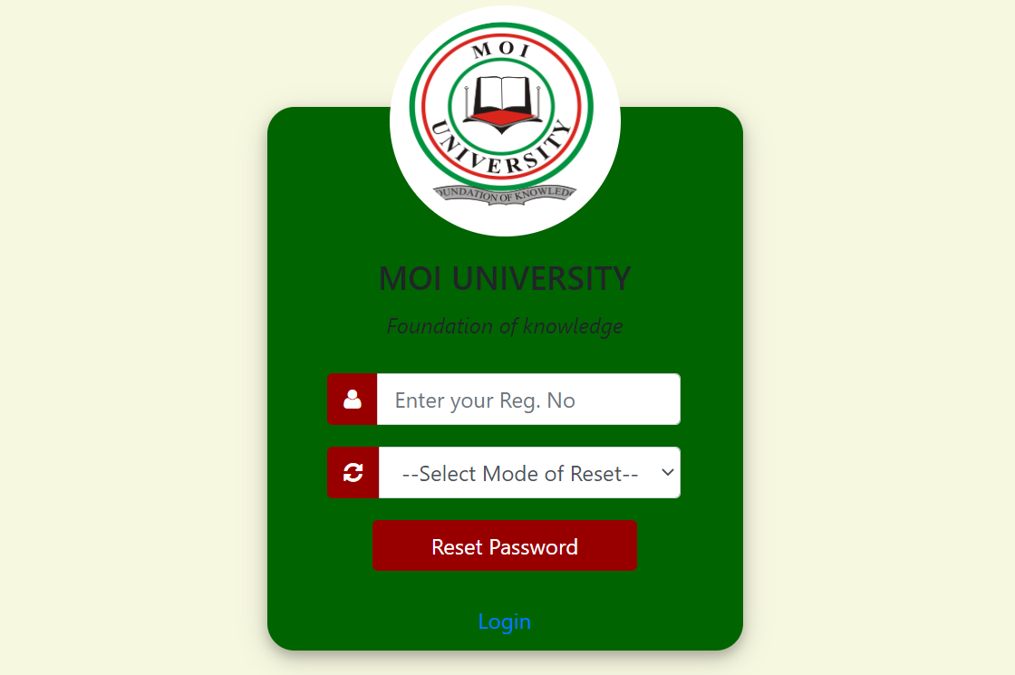 How to Retrieve your Moi university student portal Login Password