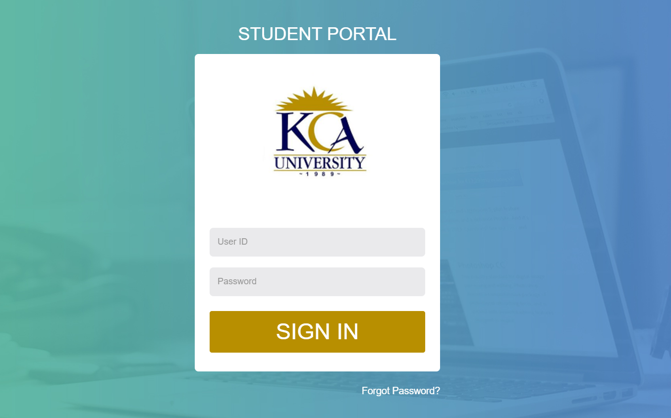 How to Login to the KCA student portal