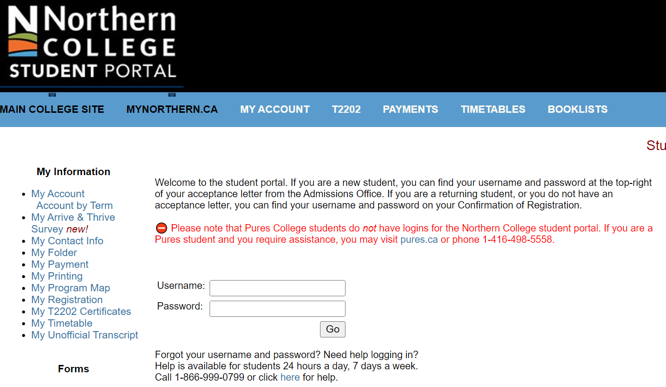 Northern College Student Portal