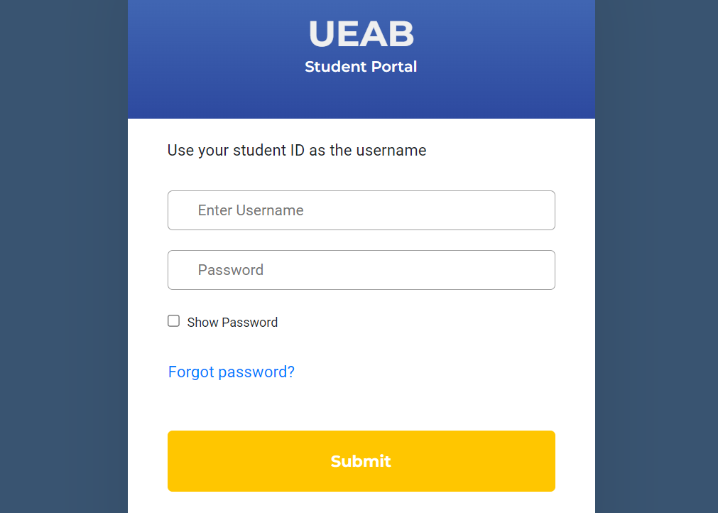 How to Login to the UEAB Student Portal