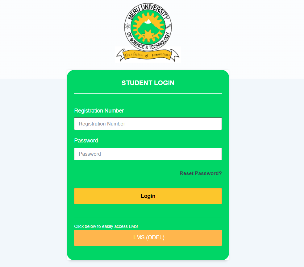 How to Login to the MERU University Student Portal