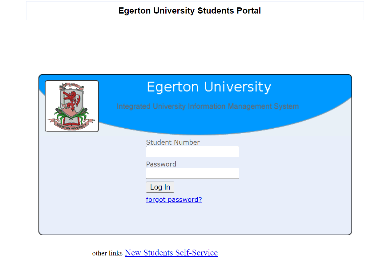 How to Login to the Egerton university student portal