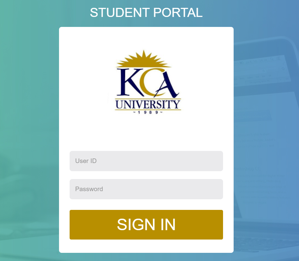 How to Login to the KCA Student Portal