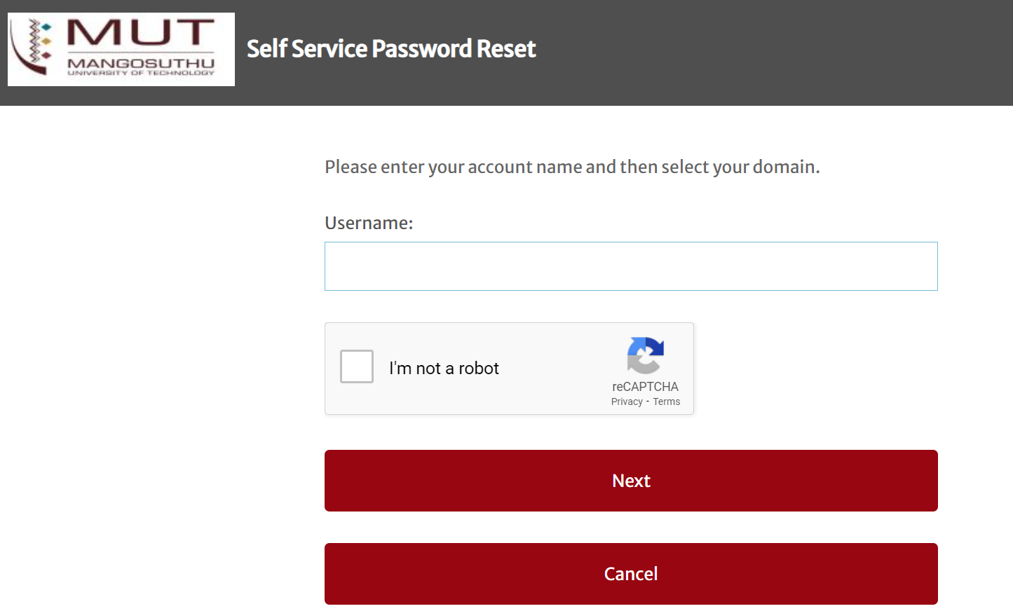 How to Retrieve your Mangosuthu University of Technology Student Portal Login Password
