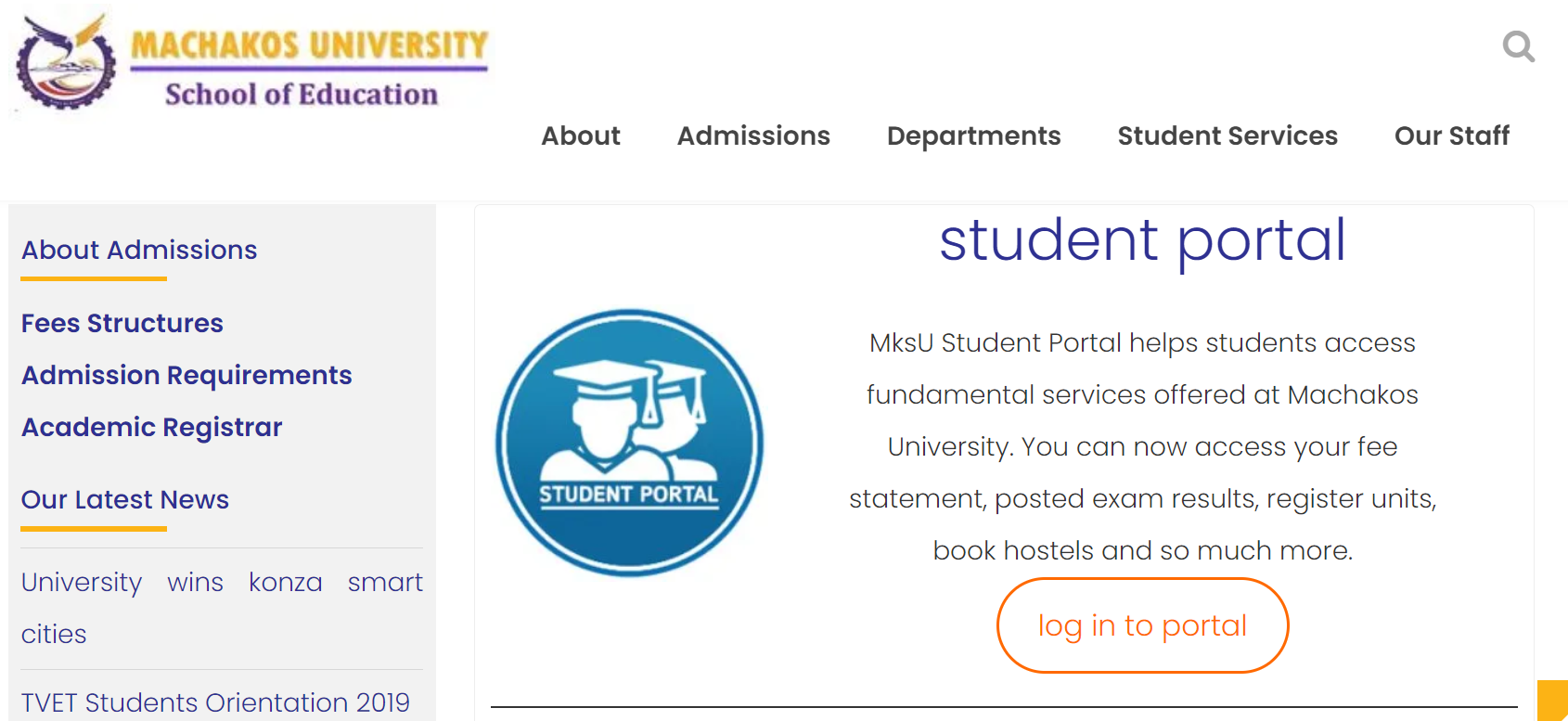 How to Login to the machakos university student portal