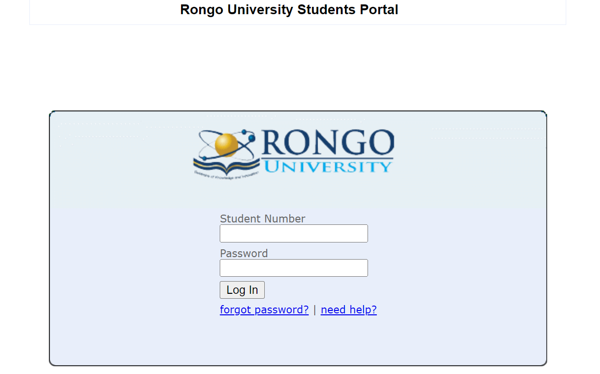 How to Login to the Rongo University Student Portal
