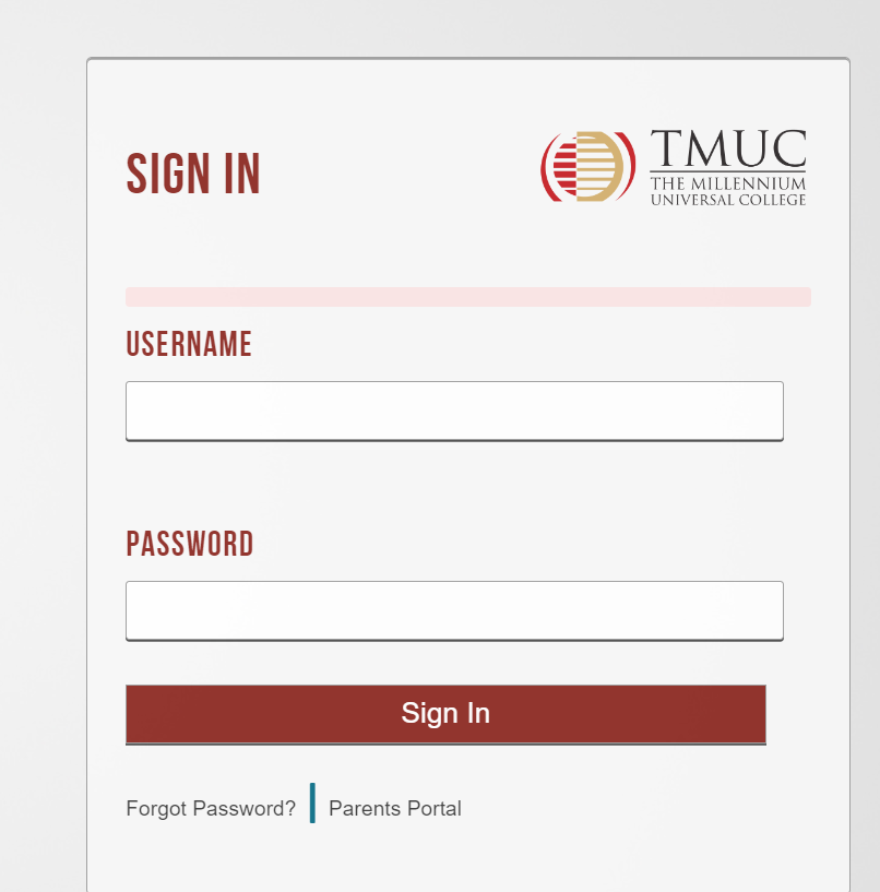 How to Login to the TMUC Student Portal