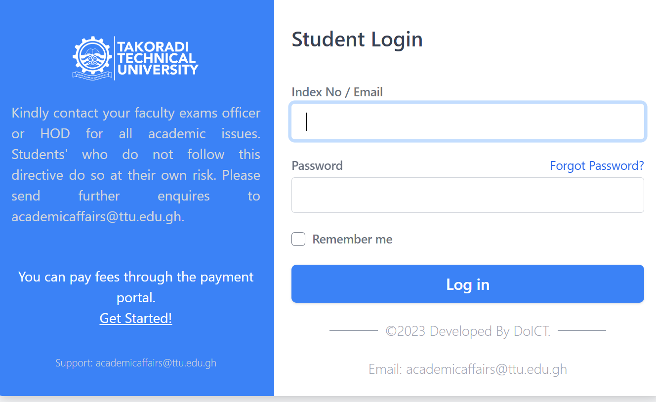 How to Login to the TTU student portal