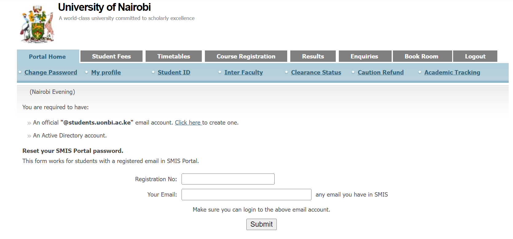 How to Retrieve your UON Student Portal Login Password