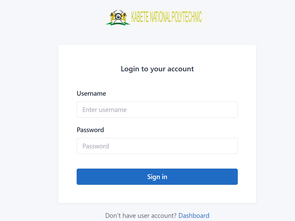 How to Login to the Kabete national polytechnic Student Portal